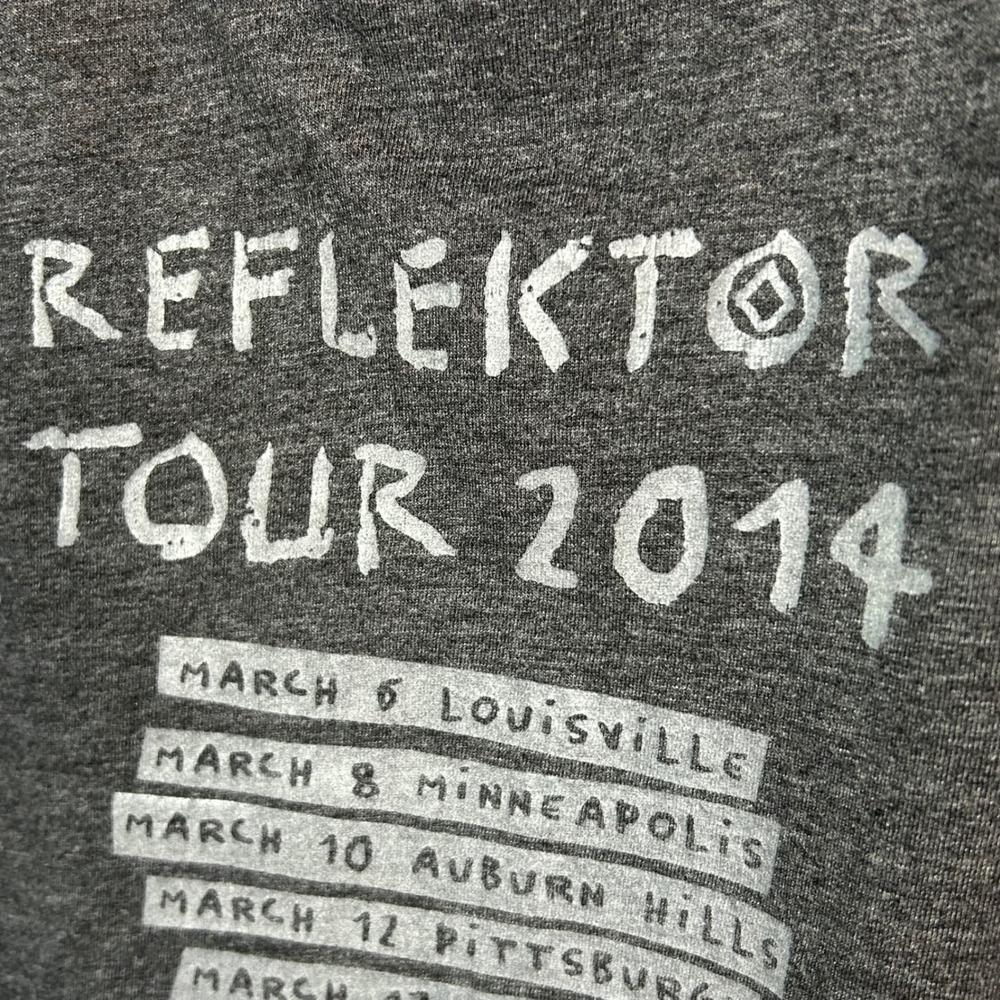 Vintage Y2K Band Arcade Fire Reflektor Tour 2014 Indie Rock Band Medium USA Tee - Picture 3 of 5